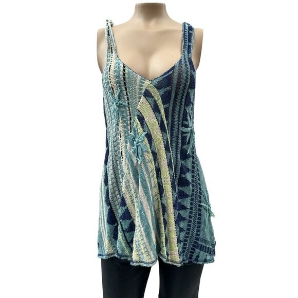Free‎ People Madagascar Boho Chic Sleeveless Yarn Knit Tunic Tank Top Women S - Picture 3 of 14